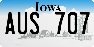 IA license plate AUS707