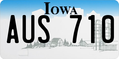 IA license plate AUS710