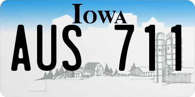 IA license plate AUS711