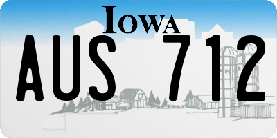 IA license plate AUS712