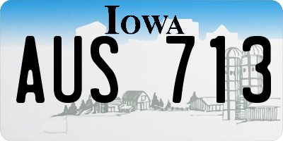 IA license plate AUS713