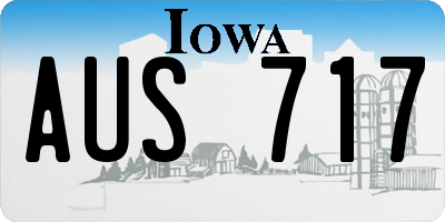 IA license plate AUS717