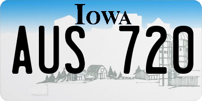 IA license plate AUS720