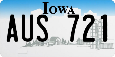 IA license plate AUS721