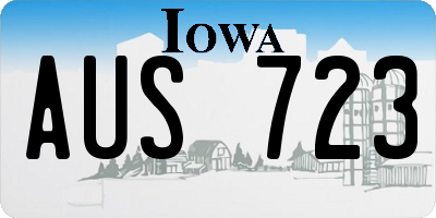 IA license plate AUS723