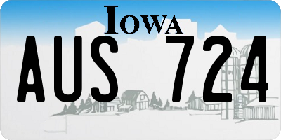 IA license plate AUS724