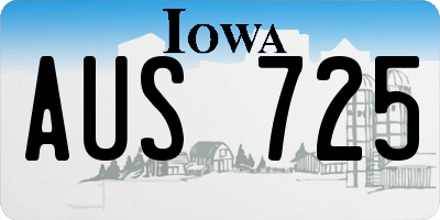 IA license plate AUS725
