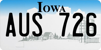 IA license plate AUS726