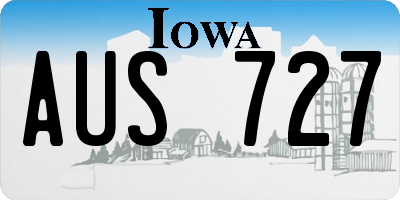 IA license plate AUS727