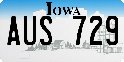 IA license plate AUS729