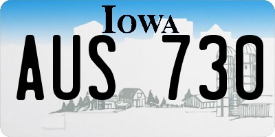IA license plate AUS730