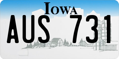 IA license plate AUS731