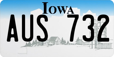 IA license plate AUS732