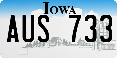 IA license plate AUS733