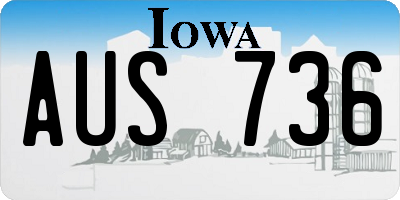 IA license plate AUS736