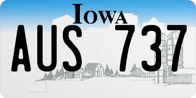 IA license plate AUS737
