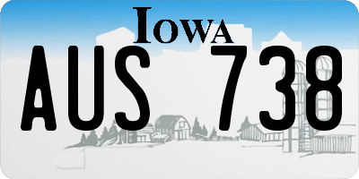 IA license plate AUS738