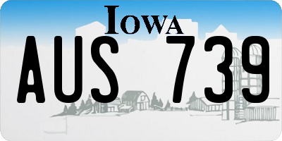 IA license plate AUS739