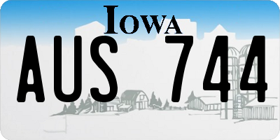 IA license plate AUS744