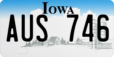 IA license plate AUS746