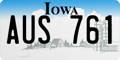 IA license plate AUS761