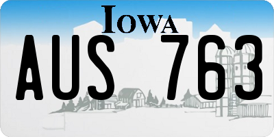 IA license plate AUS763