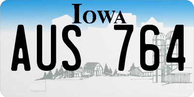 IA license plate AUS764