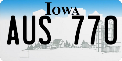 IA license plate AUS770