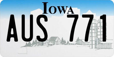 IA license plate AUS771