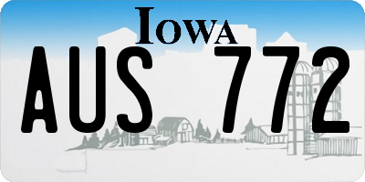 IA license plate AUS772