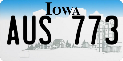 IA license plate AUS773