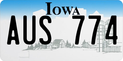 IA license plate AUS774