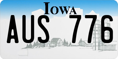 IA license plate AUS776