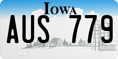 IA license plate AUS779