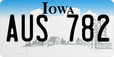 IA license plate AUS782