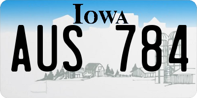 IA license plate AUS784