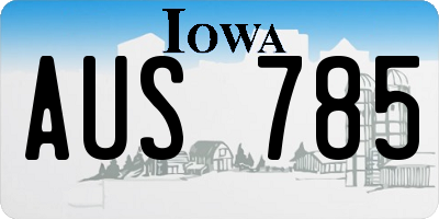 IA license plate AUS785