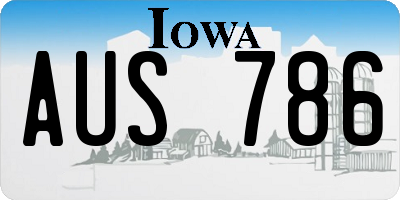 IA license plate AUS786