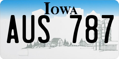IA license plate AUS787