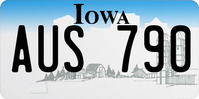IA license plate AUS790