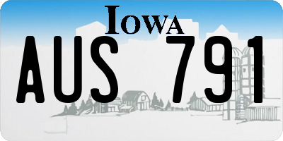 IA license plate AUS791