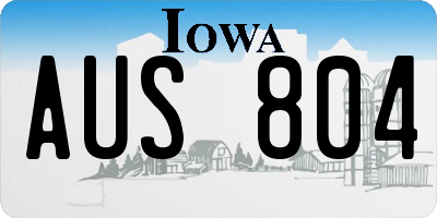 IA license plate AUS804