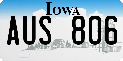 IA license plate AUS806
