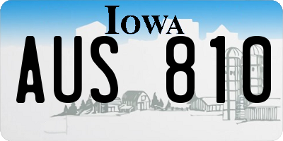 IA license plate AUS810