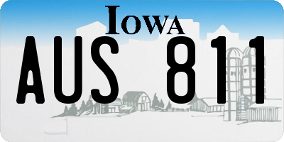 IA license plate AUS811