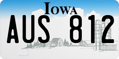 IA license plate AUS812