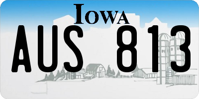 IA license plate AUS813