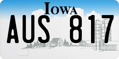 IA license plate AUS817