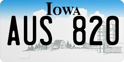 IA license plate AUS820