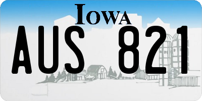 IA license plate AUS821